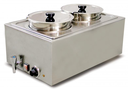 food warmer / soup / electric - 2 well x 8L - with inserts and covers - Omcan / 19077 - 120v/10a/1200w - N