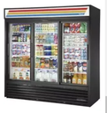 GDM - cooler - 3 door / SLIDING - 78"/79" - True / GDM72 - black cabinet - 8 shelf - NO casters - 115v/5a - U/c/BC