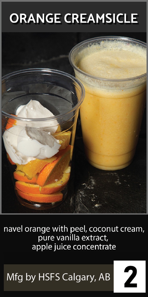 smoothie - 20oz cup / lid - ORANGE CREAMSICLE - frozen - PLU-3124