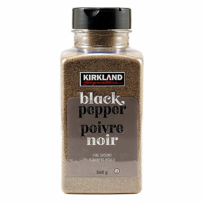pepper - black - fine ground - Kirkland - bottle - 348g