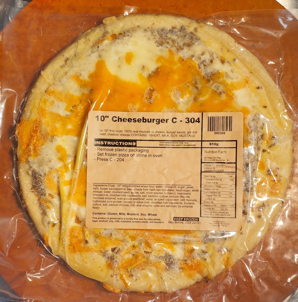 FB - pizza - frozen - 10" - OC - Cheese Burger - ea