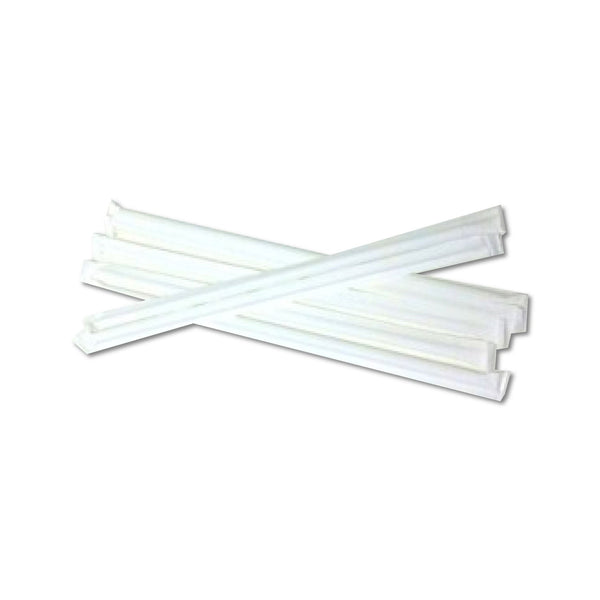 Straw - clear PLASTIC - 8mm x 7.75 - STRAIGHT cut - Paper Wrapped - Karat - Bag 300