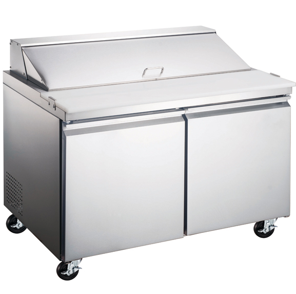 prep table - 60" - std top / 16 pan - 2 door - Omcan / 50047 - 2 shelf - casters - 115v/5a - N