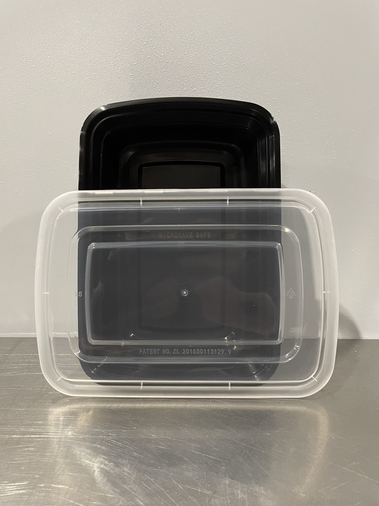 plastic container - RECTANGLE - 38oz - T-38 - PCM - base + lid - sleeve/50