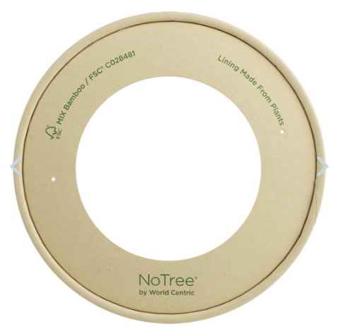 24-32oz NoTree Paper LID w/window - 300/case - WC