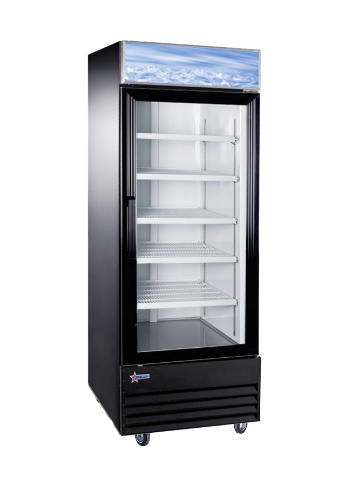 cooler - GDM - 1 door - 28" - Omcan / 50037 - black cabinet - 4 shelf - NO casters - 115v/4a - N