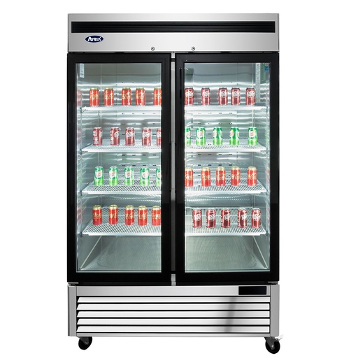 [801650-N] cooler - GDM - 2 door / swing - 54" - Atosa / MCF8707GR - stainless cabinet - 8 shelf - casters - 115v/3.2a/368w - N