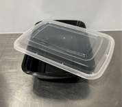 [110888] plastic container - RECTANGLE - 28oz - T-28 - PCM - base + lid - sleeve/50