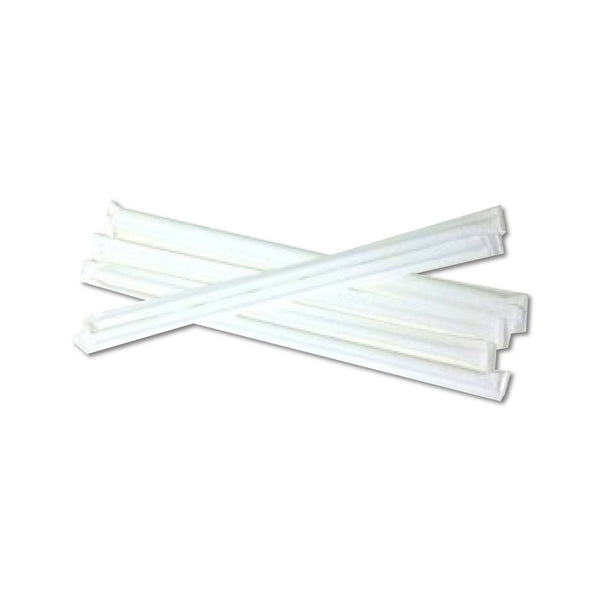 Straw - clear PLASTIC - 8mm x 7.75 - STRAIGHT cut - Paper Wrapped - Karat -  Bag 300