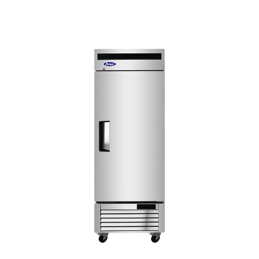 [803109-N] cooler - SOLID / 1 door - 27" - Atosa / MBF8505GR - stainless cabinet - 3 shelves - casters - 120v/2.1a - N